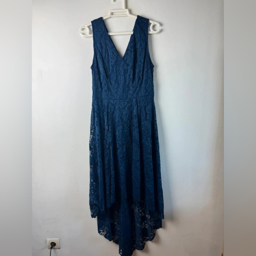 Elegant Blue Lace Women’s Dress
